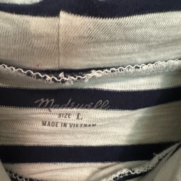 HP 💕Madewell Whisper Cotton Turtleneck Navy Stripe - Picture 6 of 8